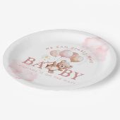 BAILEY Pink Barly Wait Teddy Bear Baby shower Papieren Bordje (Gekanteld)