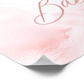 BAILEY Pink Barly Wait Teddy Bear Baby shower Poster (Hoek)