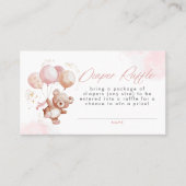 BAILEY Roze Barly Wacht Teddy Beer Luier Raffle Visitekaartje (Voorkant)