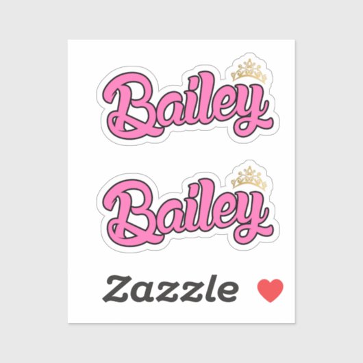 Bailey Roze Naam x2 Vinyl Sticker (Vel)