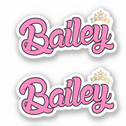 Bailey Roze Naam x2 Vinyl Sticker (Voorkant)