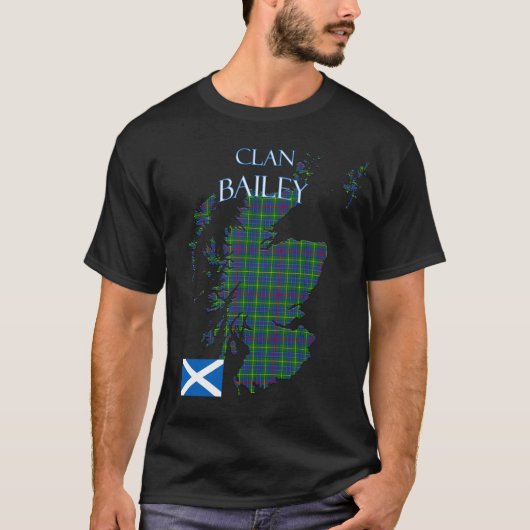 Bailey Scottish Clan Tartan Schotland T-shirt (Voorkant)