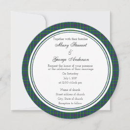 Bailey Scottish Wedding Round Invitation Kaart