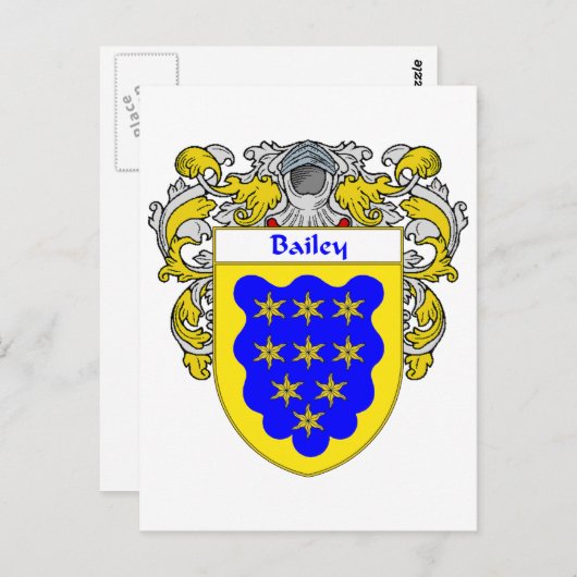 Bailey Wapen (Mantled) Briefkaart (Voorkant / Achterkant)