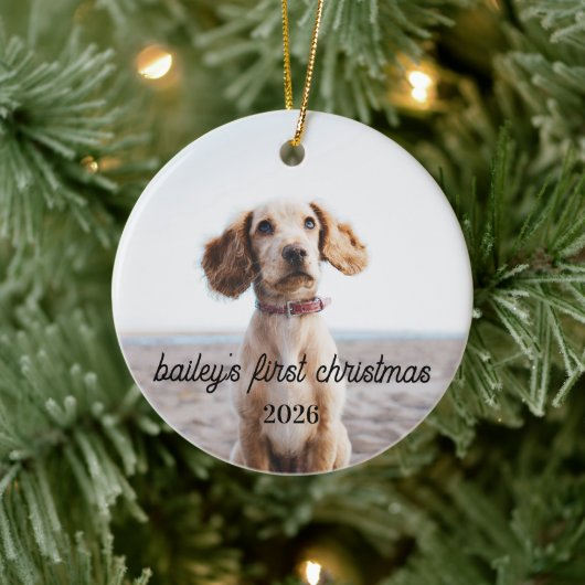 Bailey's Eerste Kerstmis Hond Ornament 2026 (Boom)