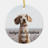 Bailey's Eerste Kerstmis Hond Ornament 2026 (Voorkant)