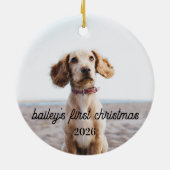 Bailey's Eerste Kerstmis Hond Ornament 2026 (Achterkant)