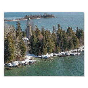Baileys Harbor door County WI Birdcage Lighthouse Foto Afdruk