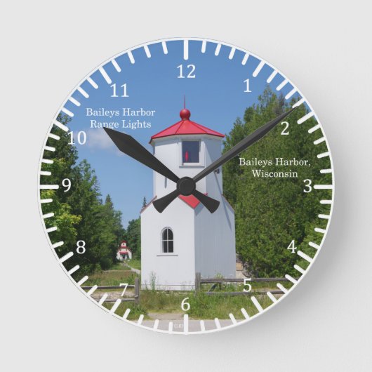 Baileys Harbor Front Range Lights clock Ronde Klok (Voorkant)