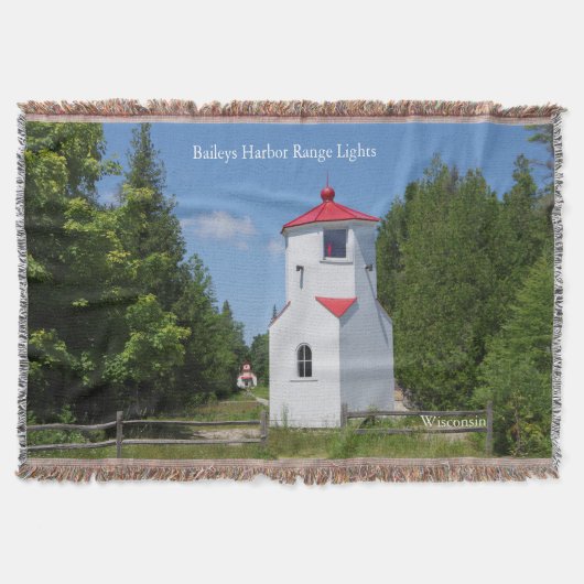 Baileys Harbor Range Lights geweven deken (Voorkant)