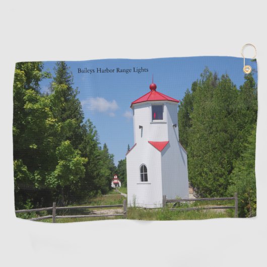 Baileys Harbor Range Lights golfhanddoek (Horizontaal)