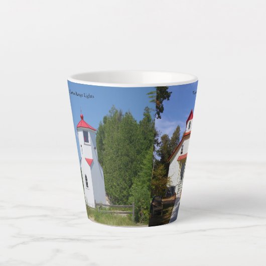 Baileys Harbor Range Lights latte mug Latte Mok (Voorkant)