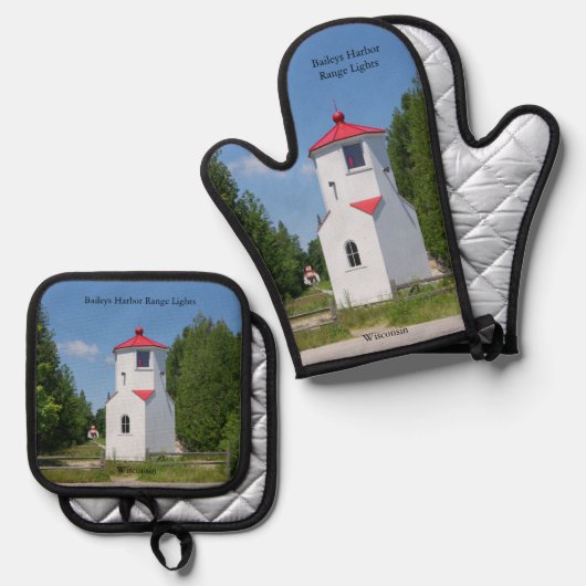 Baileys Harbor Range Lights Ovenwant & Pannenlap Set (Voorkant / Achterkant)