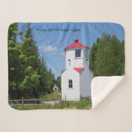 Baileys Harbor Range Lights sherpa deken