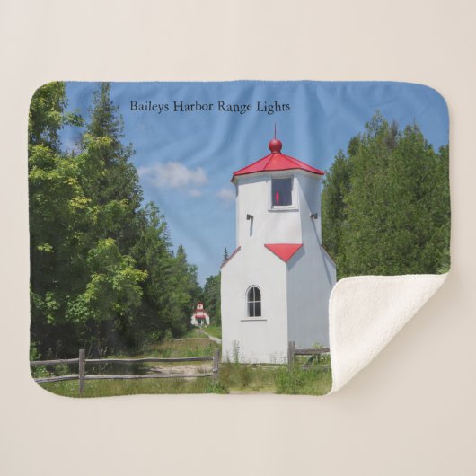 Baileys Harbor Range Lights sherpa deken (Voorkant (horizontaal))