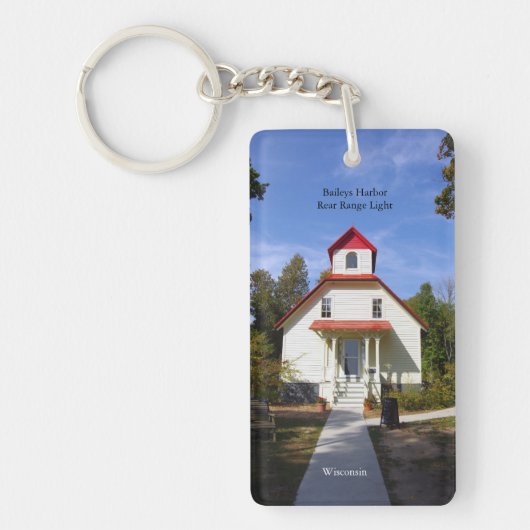 Baileys Harbor Rear Range Light acryl sleutelhange Sleutelhanger (Voorkant)