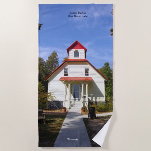 Baileys Harbor Rear Range Light beach towel Strandlaken (Voorkant)