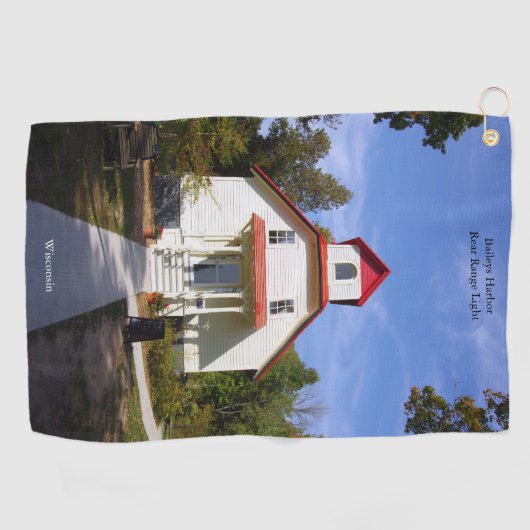Baileys Harbor Rear Range Light golf towel Golfhanddoek (Horizontaal)