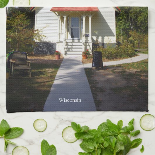 Baileys Harbor Rear Range Light kitchen towel Theedoek (Gevouwen)