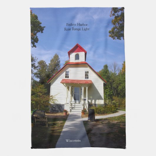 Baileys Harbor Rear Range Light kitchen towel Theedoek (Verticaal)