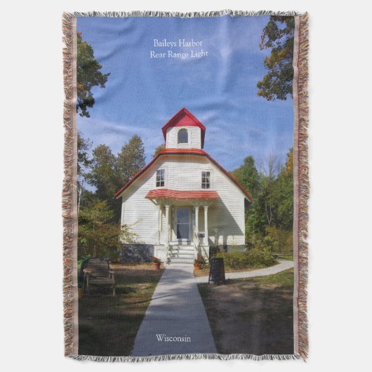 Baileys Harbor Rear Range Light throw blanket Deken (Voorkant Verticaal)