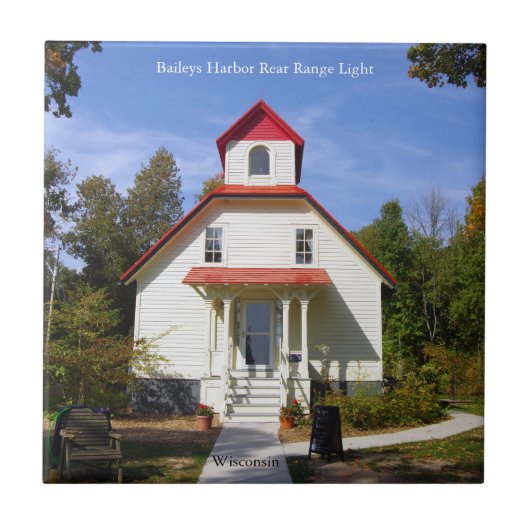 Baileys Harbor Rear Range Light tile Tegeltje (Voorkant)