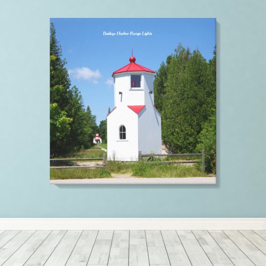 Baileys Harbour Range Lights canvas afdrukken (Insitu (Houten vloer))