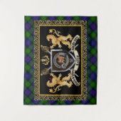 Baillie Clan Badge & Motto w/Lions Wandkleed (Voorkant)