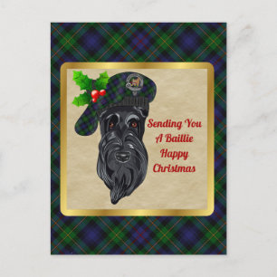 Baillie Clan Badge & Tartan Kerstmis Briefkaart