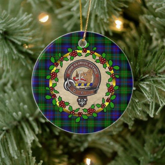 Baillie Clan Badge & Tartan Persoonlijke mas Keramisch Ornament (Boom)
