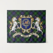 Baillie Clan Badge & Tartan Tapestry Wandkleed (Voorkant (horizontaal))