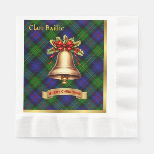 Baillie gepersonaliseerde Tartan kerst Servet (Voorkant)