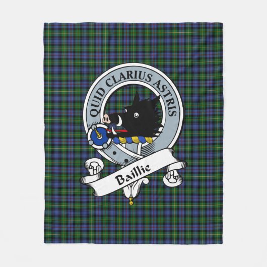 Baillie Hunting Clan Badge Tartan Pset Fleece Deken (Voorkant)