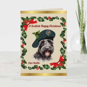 Baillie Scottie Dog Persoonlijke Kerstmis Kaart