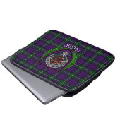 Baillie Scottish Clan Tartan and Crest Laptop Sleeve (Voorkant onderkant)