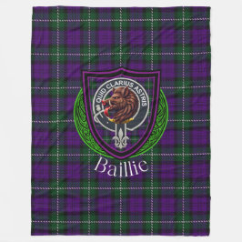 Baillie Scottish Clan Tartan Crest Fleece Deken