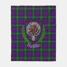Baillie Scottish Clan Tartan Crest Fleece Deken