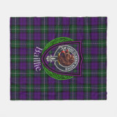 Baillie Scottish Clan Tartan Crest Fleece Deken (Voorkant (Horizontaal))