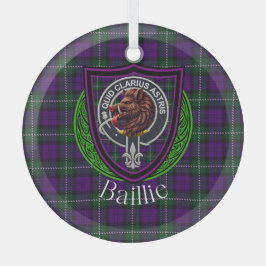 Baillie Scottish Clan Tartan & Crest Glas Ornament