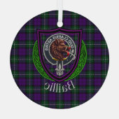 Baillie Scottish Clan Tartan & Crest Glas Ornament (Achterkant)