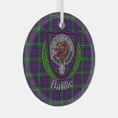 Baillie Scottish Clan Tartan & Crest Glas Ornament (Voorkant Rechts)