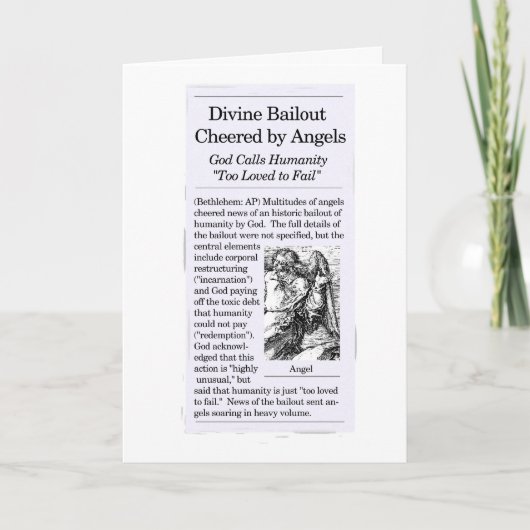 "Bailout Theme" Christmas Card Feestdagen Kaart (Voorkant)