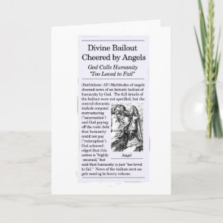 "Bailout Theme" Christmas Card Feestdagen Kaart