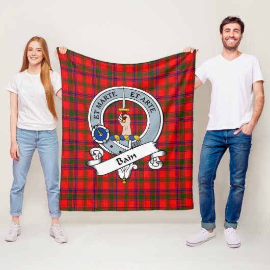 Bain Clan Badge Tartan Fleece Deken (In situ)