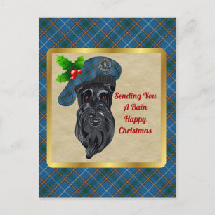 Bain Clan Badge & Tartan Kerstmis Briefkaart