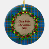 Bain Clan Badge & Tartan Persoonlijke mas Keramisch Ornament (Achterkant)