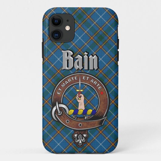 Bain Clan Badge & Tartan Phone Case (Achterkant)