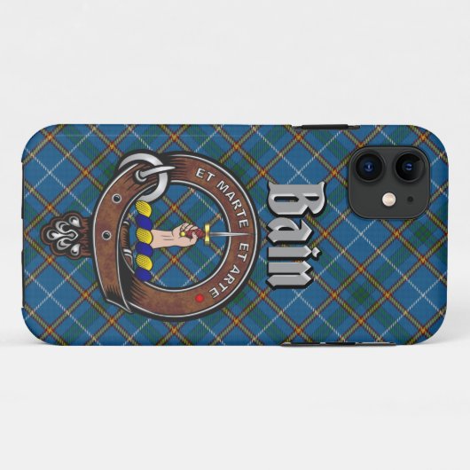 Bain Clan Badge & Tartan Phone Case (Achterkant (horizontaal))