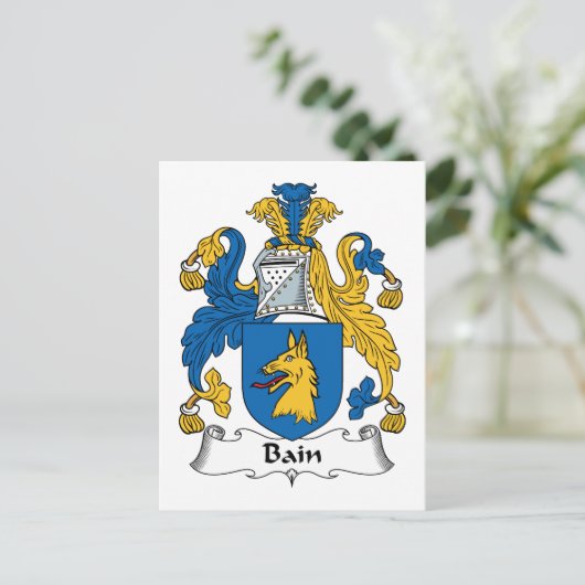 Bain Family Crest Briefkaart (Staand voorkant)