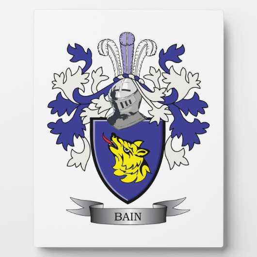 Bain Family Crest Coat of Arms Fotoplaat (Voorkant)